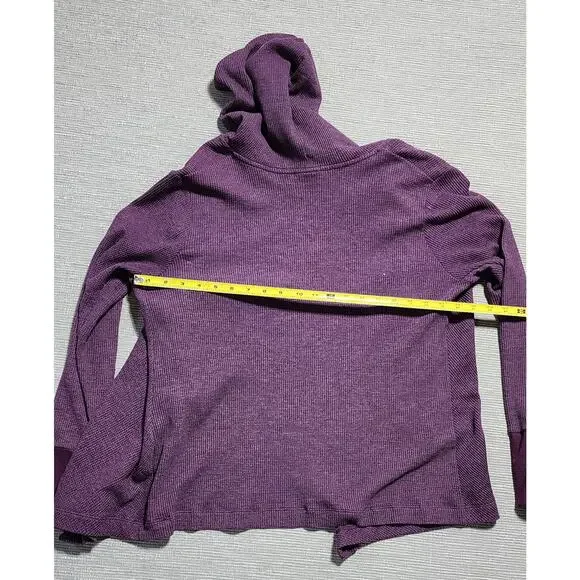 Columbia Hooded Waffle Knit Open Front Cardigan Women’s XL Purple - Picture 8 of 12